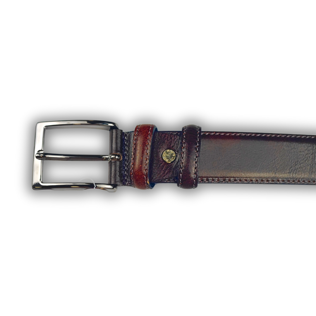 Cintura in pelle con cuciture INTARSI