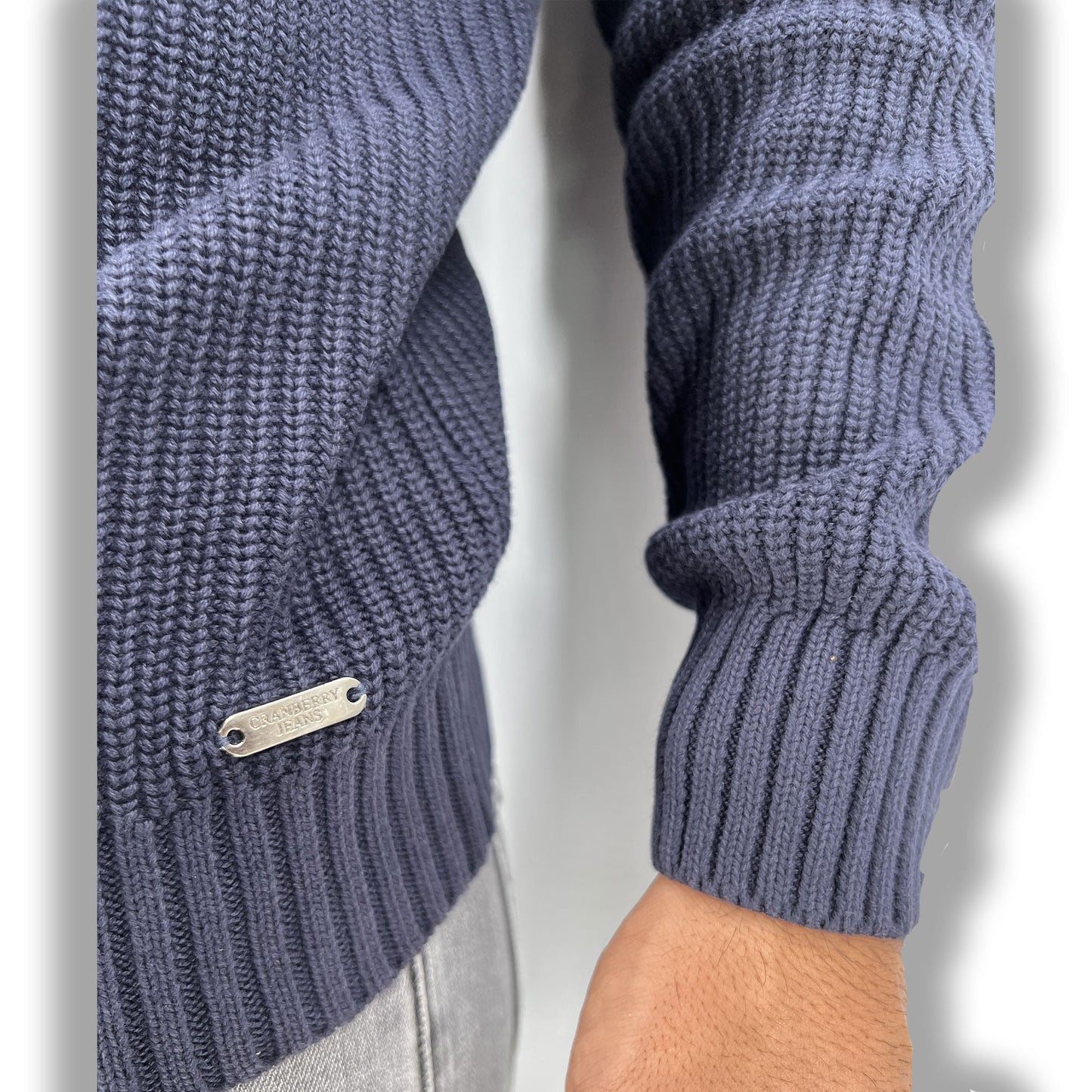 Maglia girocollo a costine CRANBERRY.