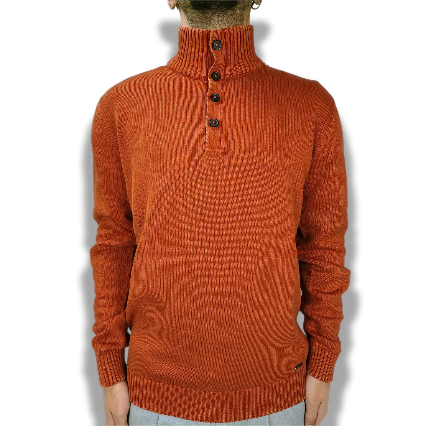 Maglia mezzo collo con bottoni CRANBERRY.