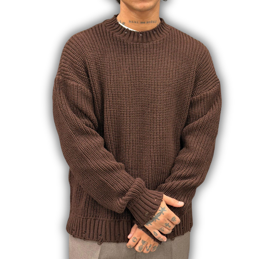 Maglia girocollo con rotture THE BROTHERS